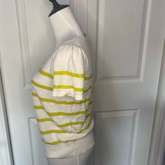 LOFT knit top - white with green stripes ๐ Host Pick!๐ - Picture 4 of 7